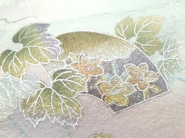 平和屋着物○訪問着 地紙花唐草文 暈し染め 金銀彩 やまと金ラベル