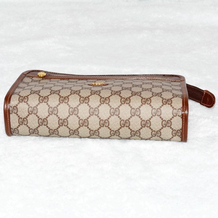 1円 GUCCI グッチ 014 122 6063 GG柄 PVC×レザー クラッチバッグ