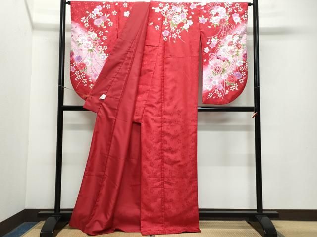 平和屋着物○小振袖 二尺袖 草花文 金彩 洗える着物 CAAZ1174vf - メルカリ