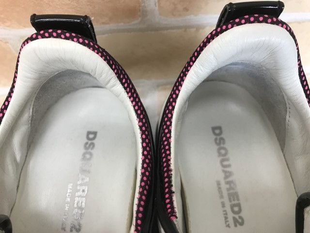 【中古】DSQUARED2 ディースクエアード 靴紐　ローカットスニーカー 白 40インチ 44813187