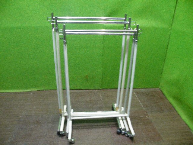 W60cmタイプ 業務用ハンガーラック バラ物 ４台セット キャスター付き シングルハンガー E-506