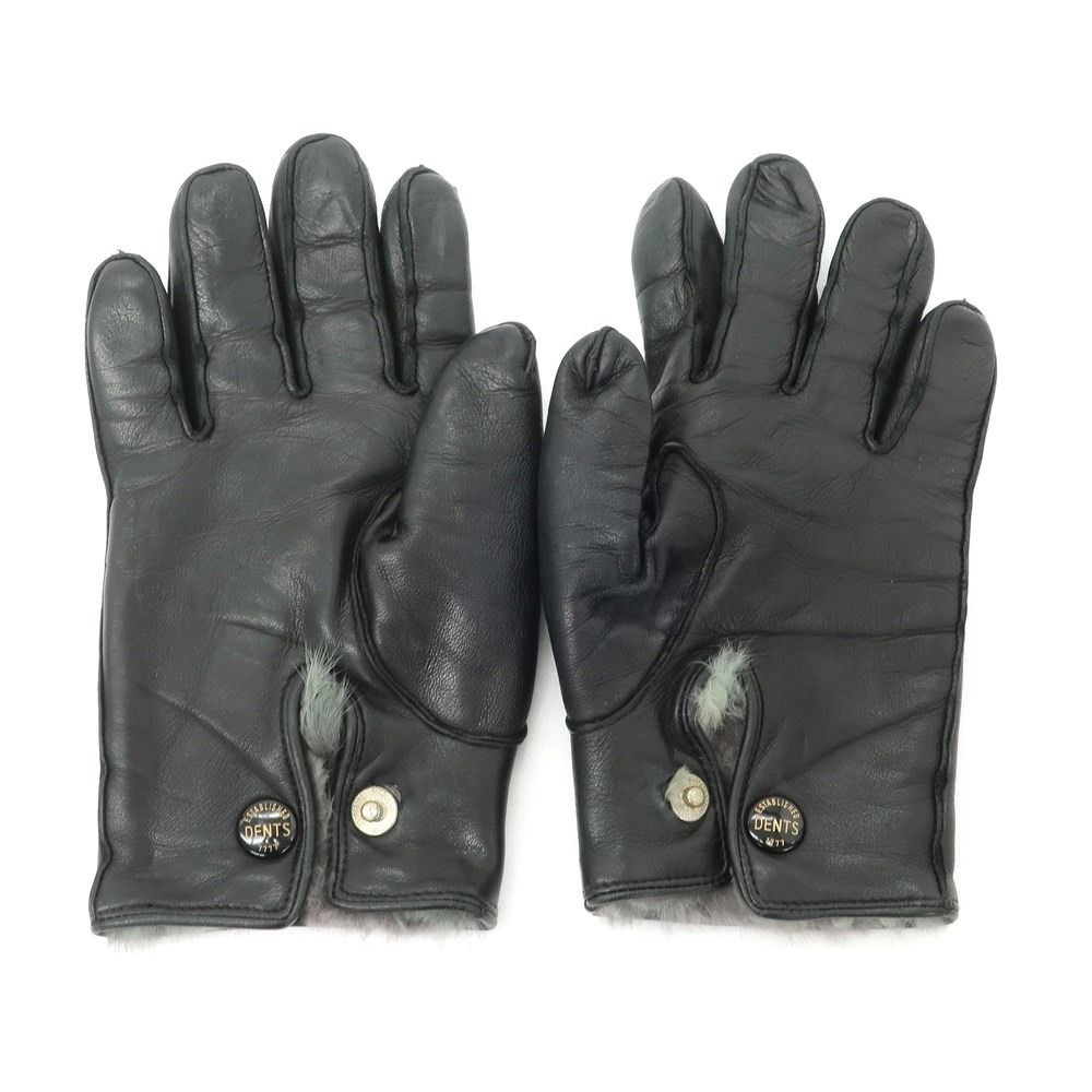 中古】デンツ DENTS ラビットファー レザー グローブ 手袋 ブラック