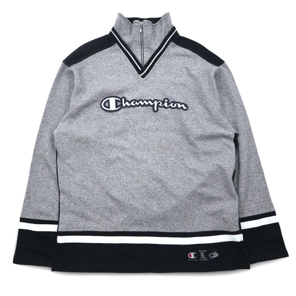 90年代 Champion ハーフジップ スウェット XL ブラック 90年代 Champion ハーフジップ スウェット XL ブラック メンズ
