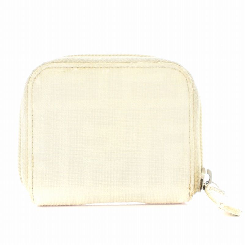 フェンディ FENDI ズッカ柄/ 小銭入れ コインケース 白 ○D汚れ