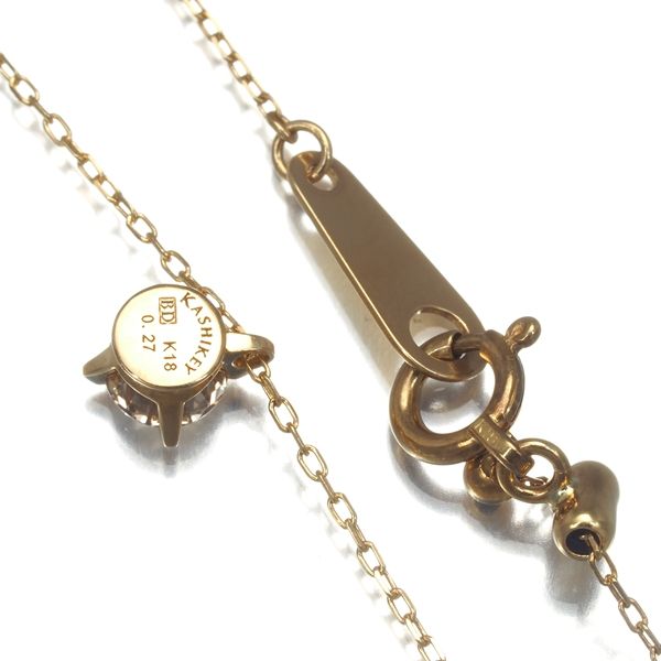 カシケイ ネックレス ダイヤ ダイヤモンド 0.27ct ソリティア K18YG  