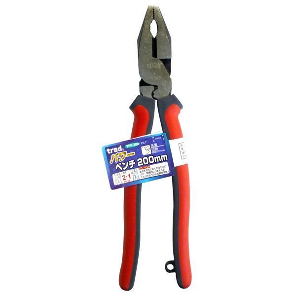 クーポン配布中-スーパー 対象 業務用20個セット trad パワー圧着ペンチ DIY 工具 プライヤー TPP-200mm レッド＆グレー