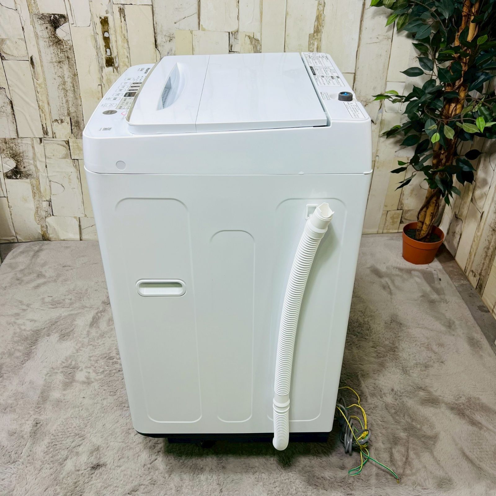 25-1190【中古】エルソニック 5k 全自動洗濯機 EM-L50S2 2021年製