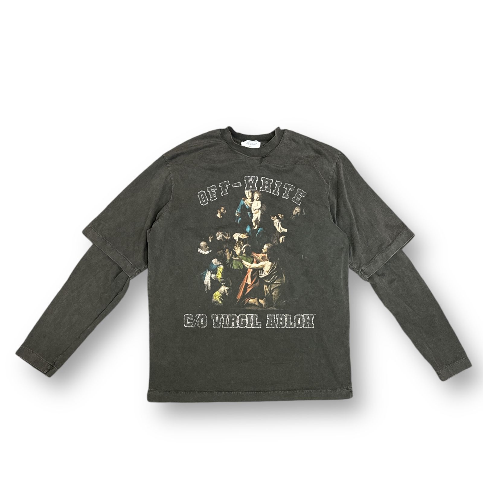 Off-White 24SS Gray longsleeve with Mary print マリア
