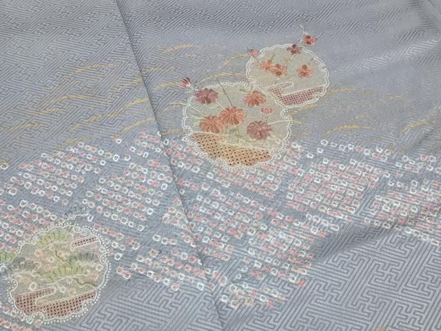新品 高級 訪問着 正絹 袷 汕頭刺繍 スワトウ 中国刺繍 3916］訪問着 美品 中国三大刺繍 汕頭刺繍 スワトウ 正絹 着物 袷