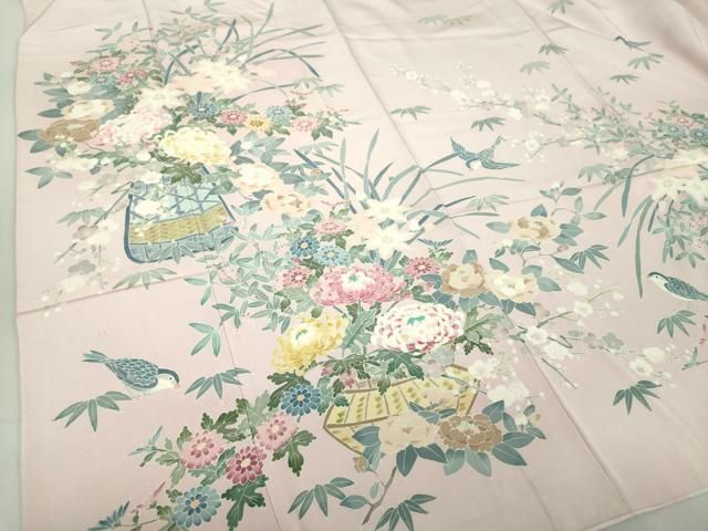 平和屋着物○本加賀友禅作家 染元千紅代表 寺西一紘 訪問着 飾花鳥文