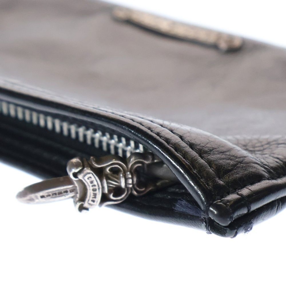 正規品 CHROME HEARTS シルバースクロールラベル レザーコインパース CHROME HEARTS (クロムハーツ) SCROLL LABEL ZIPPER CHANGE