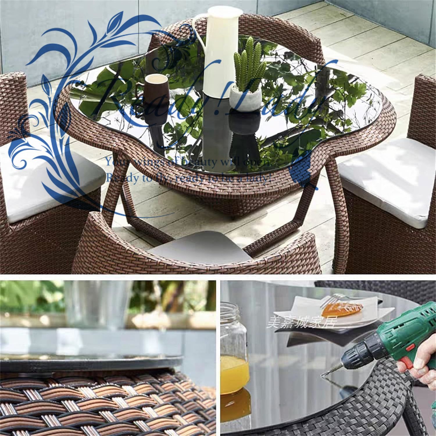 ガーデンチェア ラタン調 ガーデンファニチャー 5点セット ガーデン