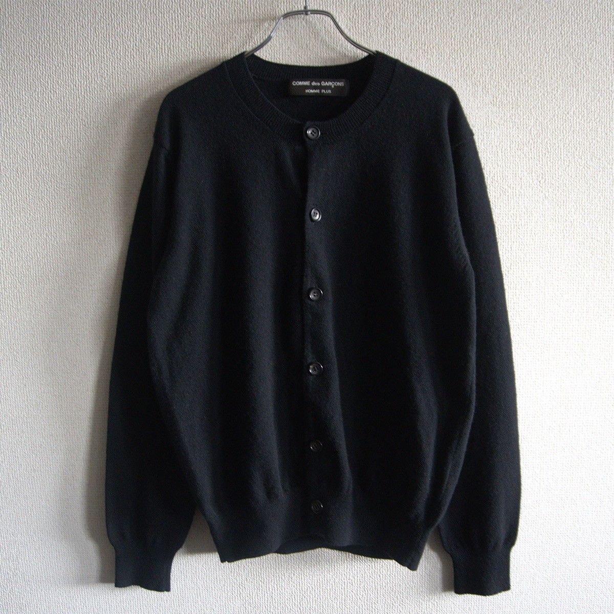 AD1999 COMME des GARCONS HOMME PLUS 90s ウール カーディガン ブラック 90年代 コムデギャルソンオムプリュス25100256