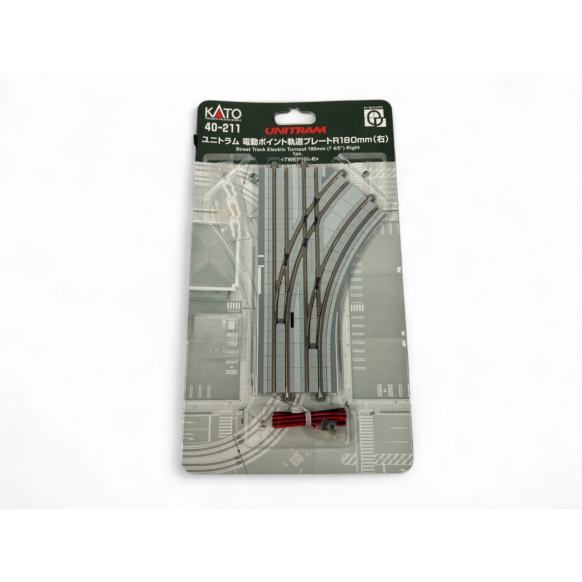 KATO 40-211 ユニトラム 電動ポイント軌道プレート R180mm 右 Nゲージ 鉄道模型 開封品 T9881574