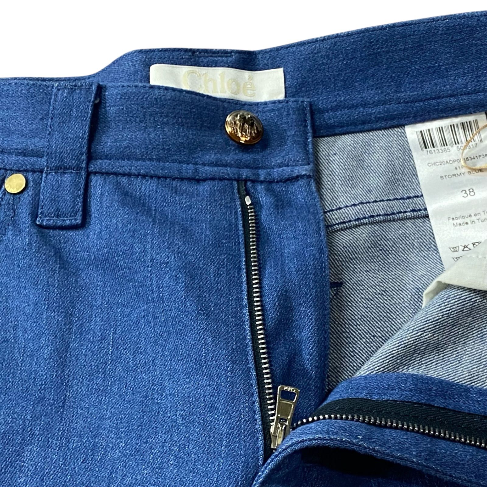 ◇美品 クロエ Chloe デニム パンツ ワイド ストーミーブルー