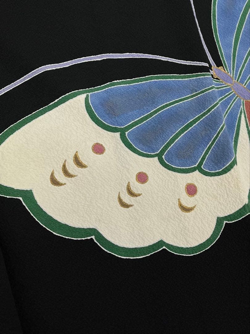 ジュサブロー 辻村寿三郎 落款入 振袖 手描き友禅 金彩 ちりめん 正絹