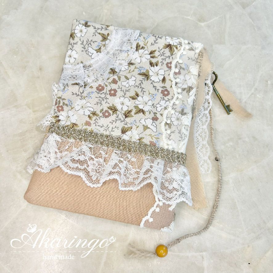 ハンドメイド タティングレースの薔薇 文庫本サイズ（A6）ノート
