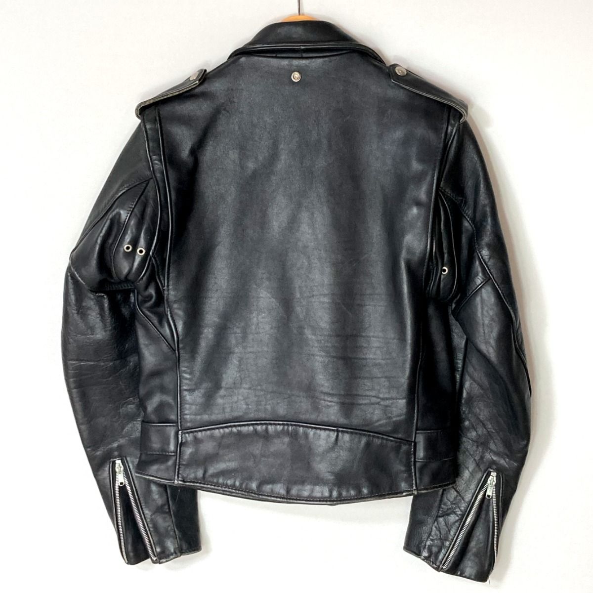 schott Perfecto ブラックライダースジャケット38 美品☆Schott Perfecto ダブルライダースジャケット ブラック 38