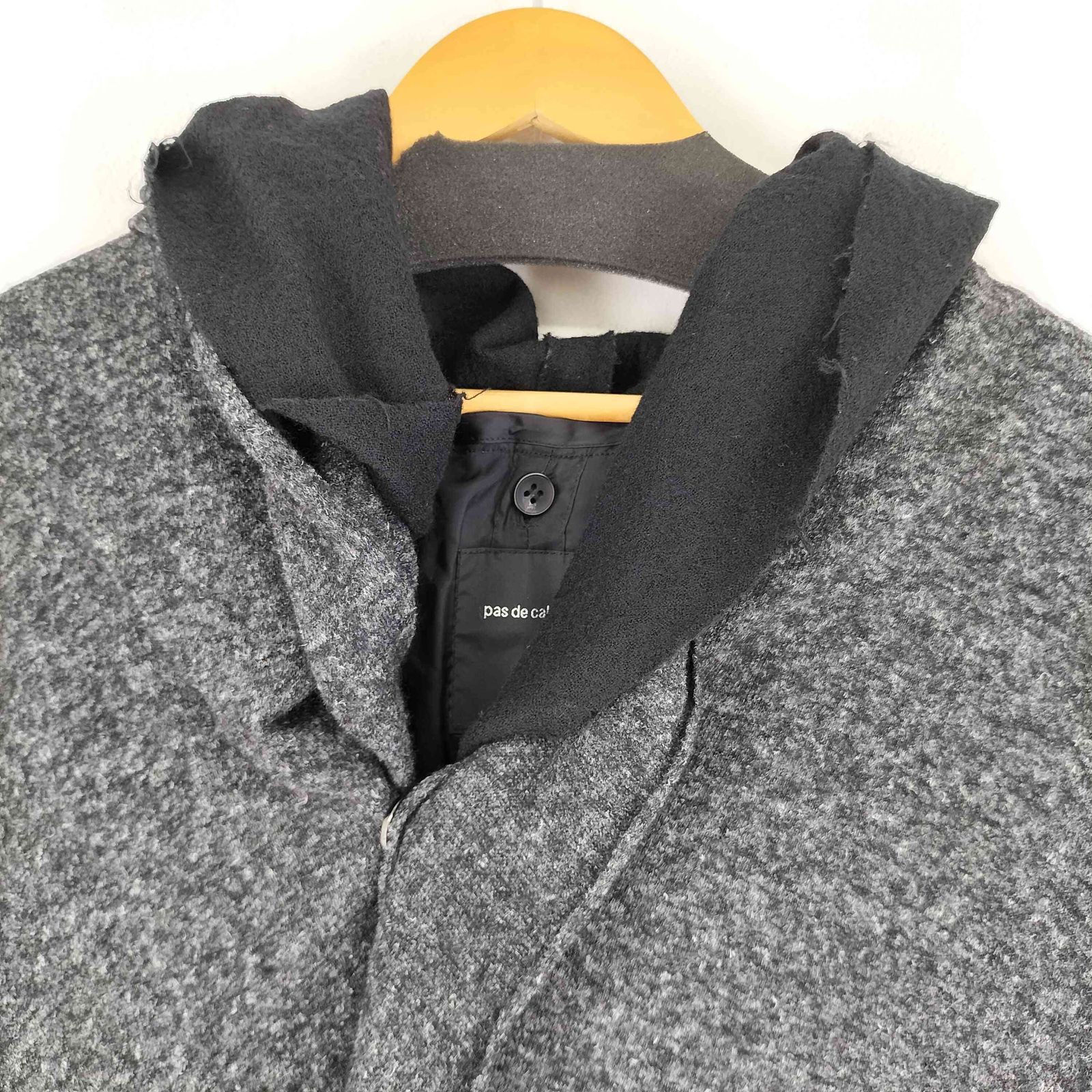 美品✨pas de calais パドカレ レイヤード　コート　コットン　ウール パドカレ pas de calais レイヤードデザインコート レディース