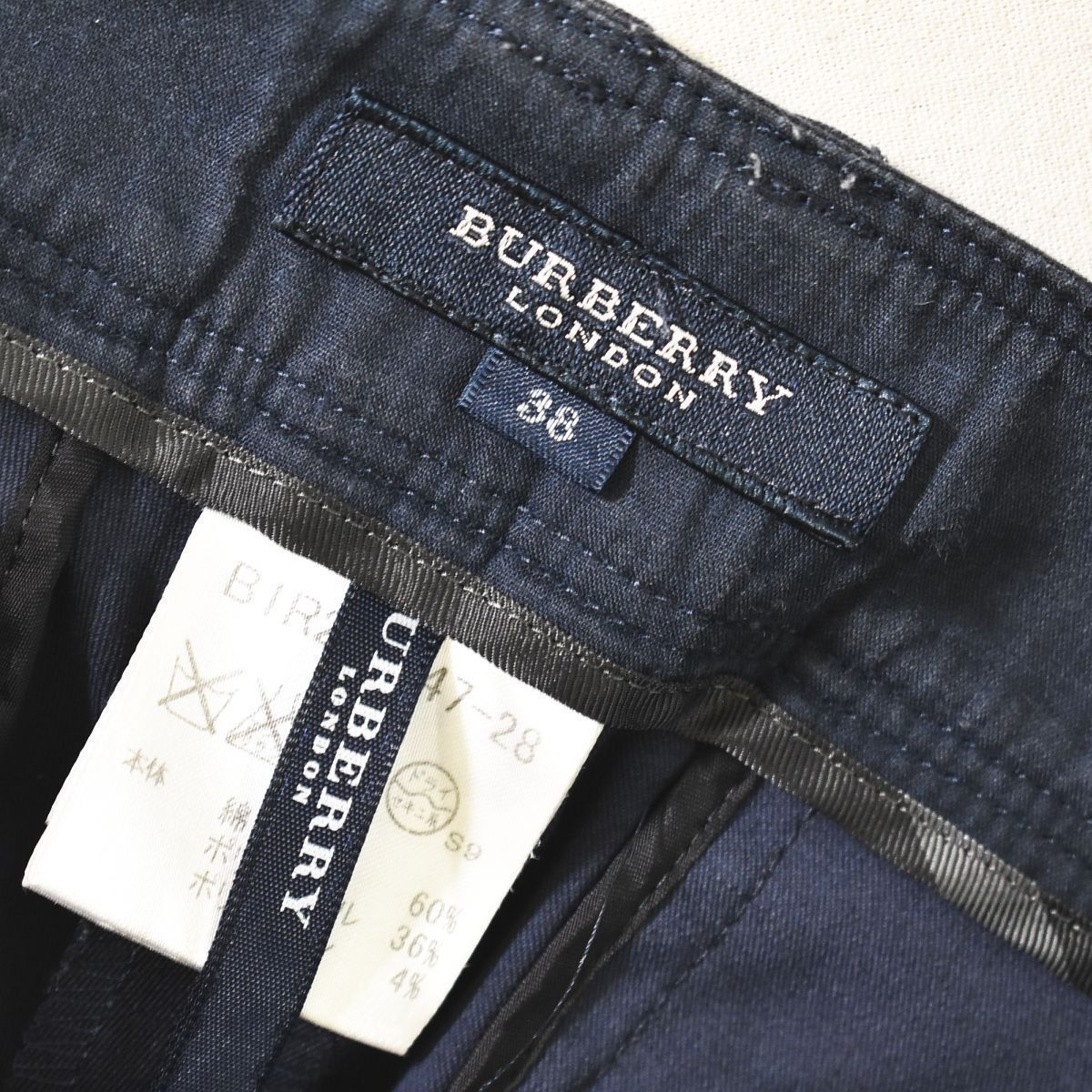 バーバリーロンドン BURBERRY チノパン 裾ファスナーデザイン 38