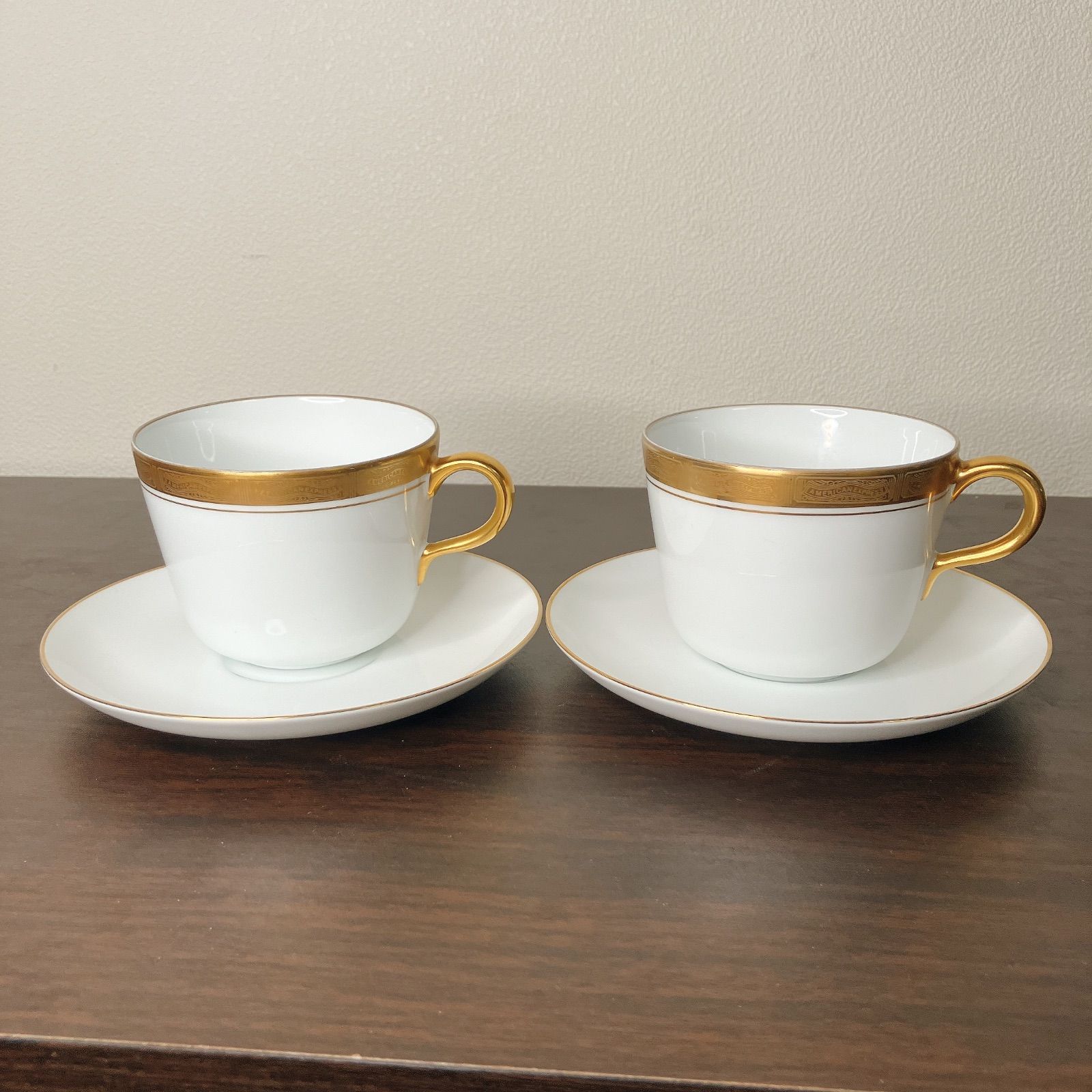 Okura Japan 大倉陶園 アメックス別注 ティーカップ＆ソーサー 2客セット 管理326