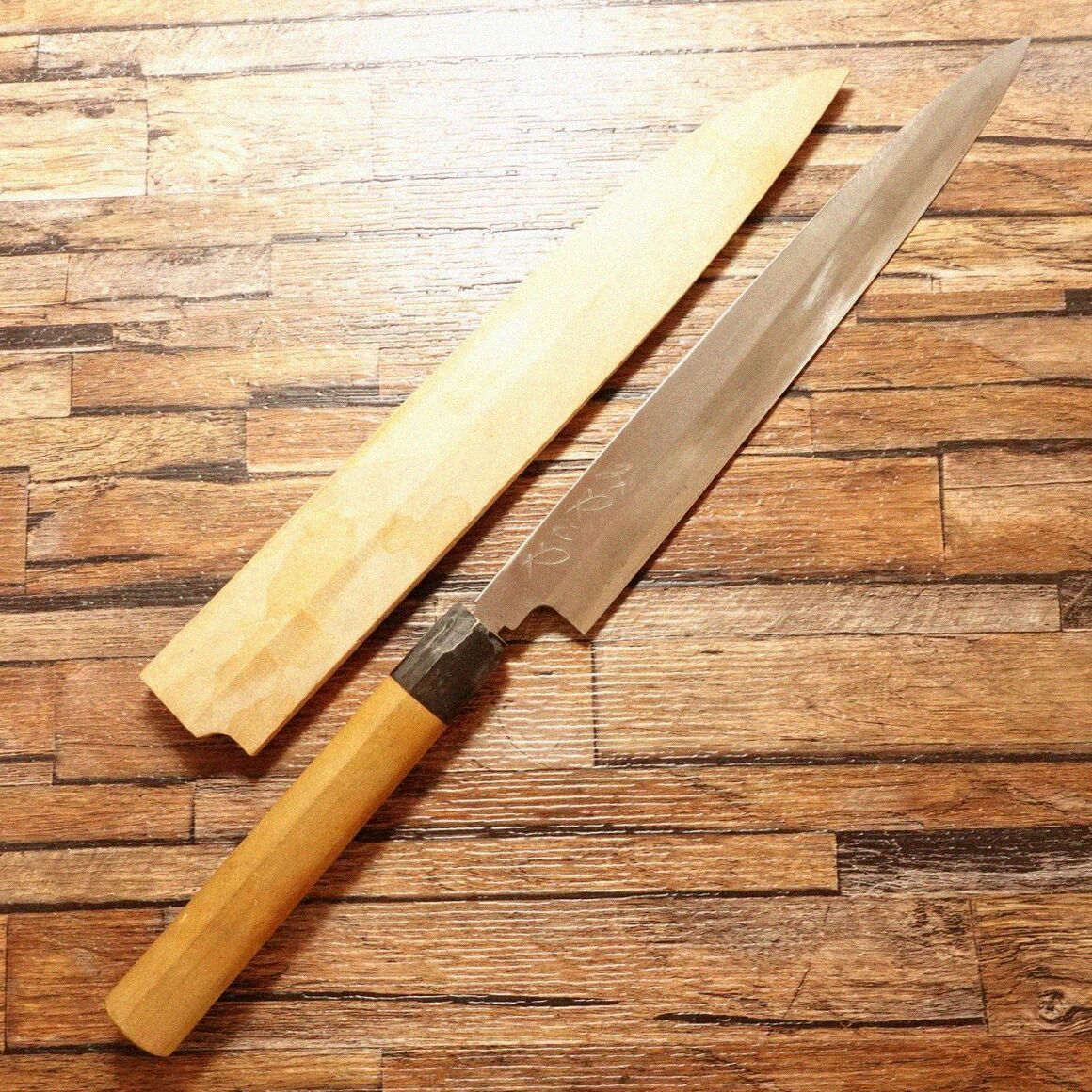 みやこや 柳刃包丁 研ぎ済 水牛柄 刺身包丁 木鞘付き 245mm - メルカリ