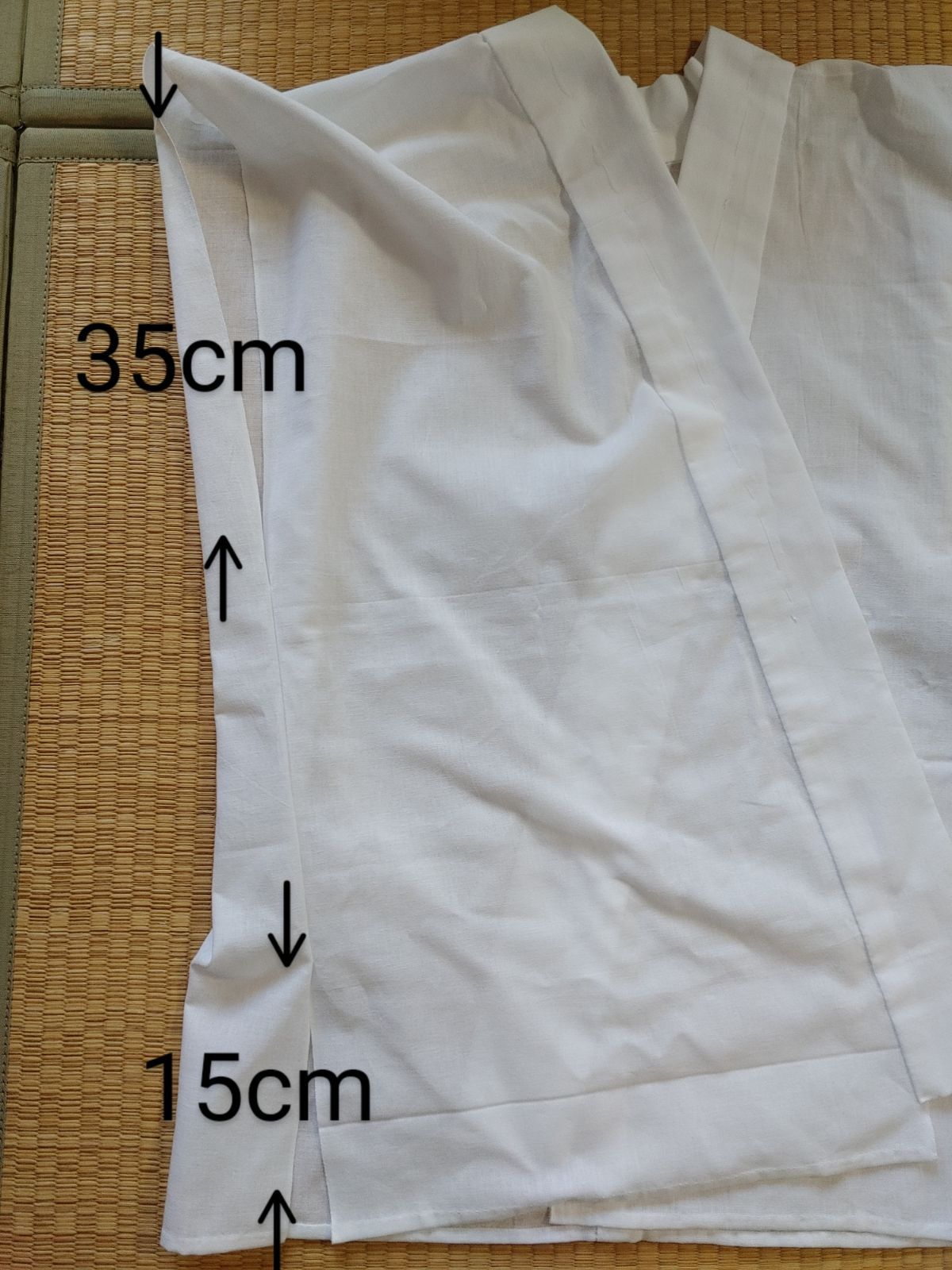 『脇縫い有り』晒(さらし)で作った手作り半襦袢Lサイズ