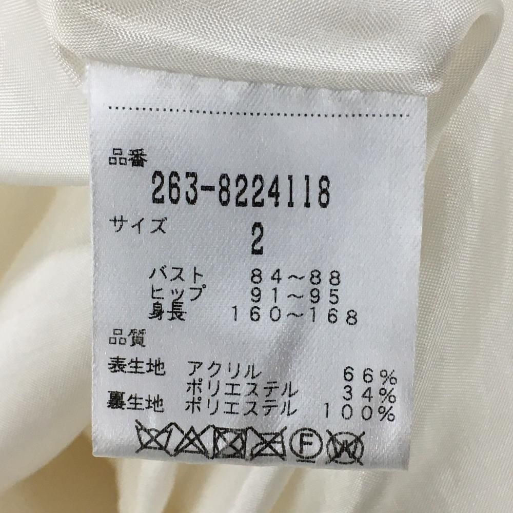 ジャックバニー ノースリーブワンピース 白 フェイクファー 裏地付