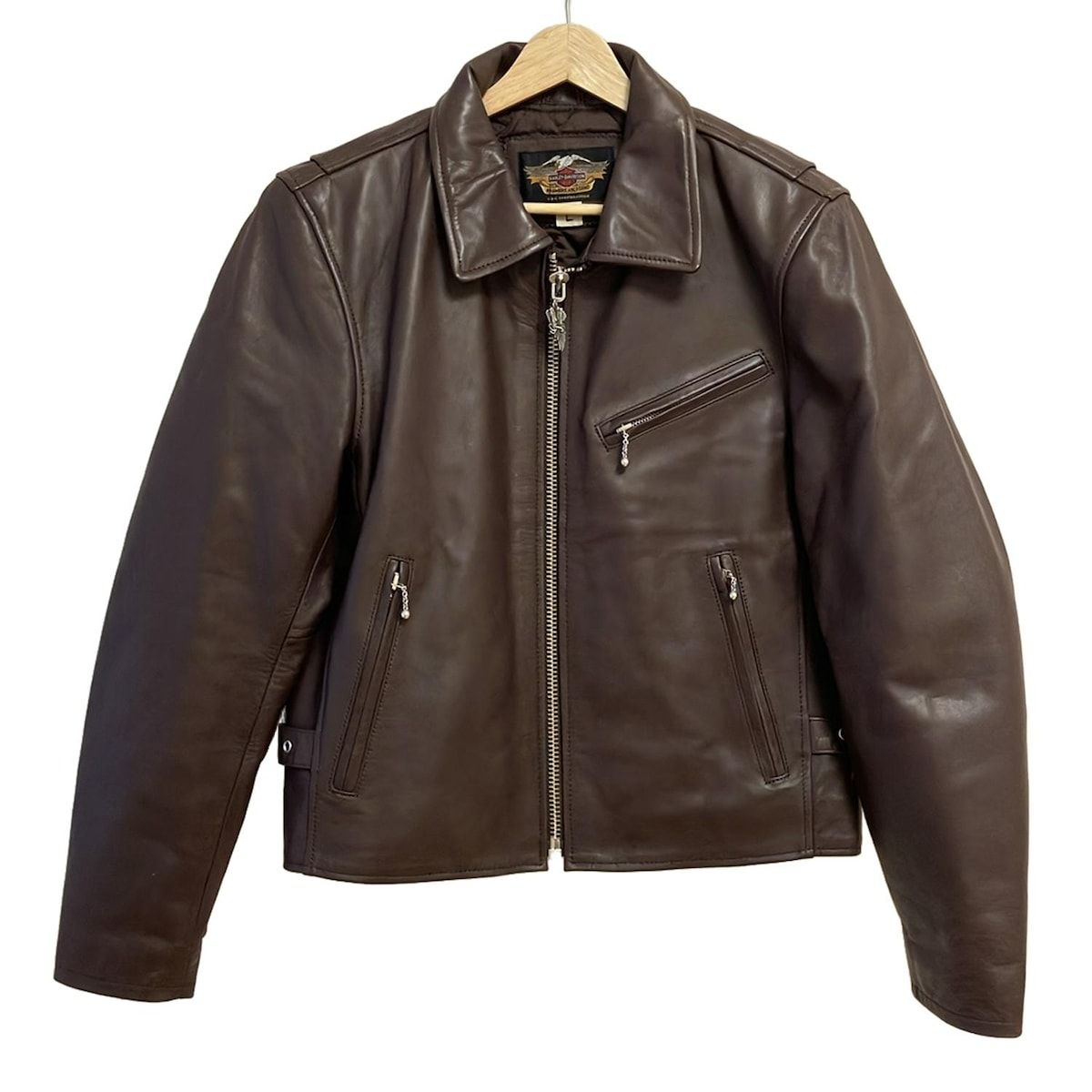 HARLEY DAVIDSON ハーレーダビッドソン ライダースジャケット サイズL レディース - ダークブラウン 長袖|レザー|秋|冬