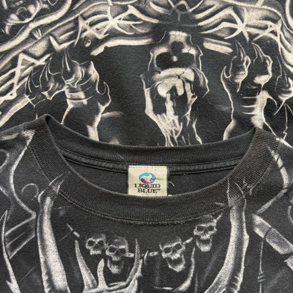 00s Liquid Blue ドラゴン 両面プリント Tシャツ アメカジ 古着