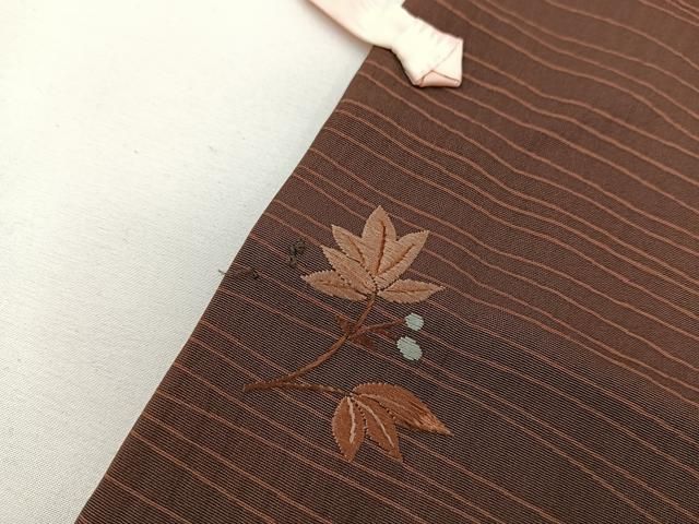 平和屋着物＃道行コート　ロング丈　総刺繍　枝葉文　正絹　逸品　未使用　BAAT8970gt 平和屋着物＃道行コート ロング丈 総刺繍 枝葉文 正絹 逸品 未使用