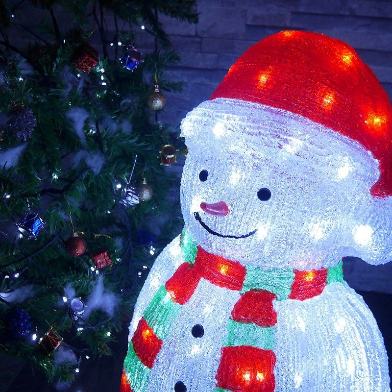 人気ブランドが大特価。 可愛い雪だるま60cm クリスマス USB LEDイルミネーション TAC-34