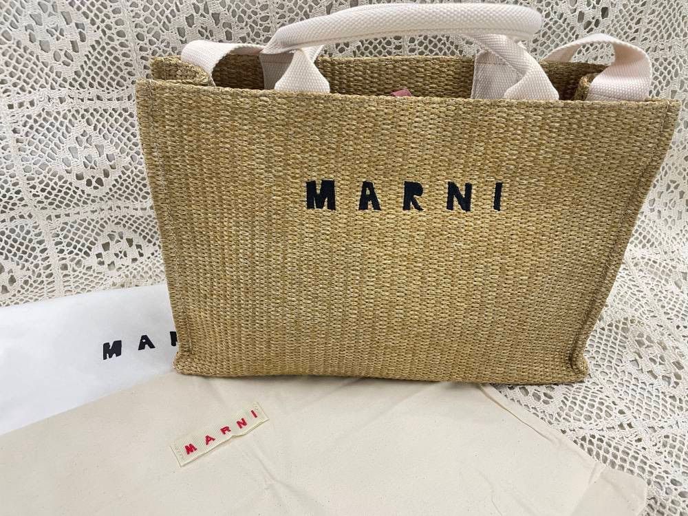 新品未使用MARNI EAST-WEST ラフィア スモールトートバッグ