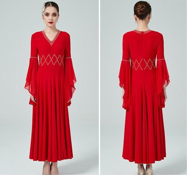 社交ダンス ドレス 社交ダンス衣装 ワンピース 広がる裾 レッスン着 モダンドレス タンゴ フラメンコ モダンダンス ボールルーム衣装 ラテンドレス レッスン着 ステージ 舞台 発表会 競技着 練習着 演出用 ストレッチ 団体 スタンダード ワルツ ドレス