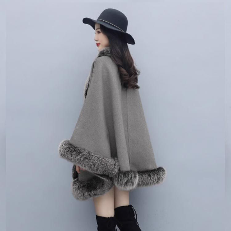 anela tokyo ボリュームファーケープ フォックスファー キャメル