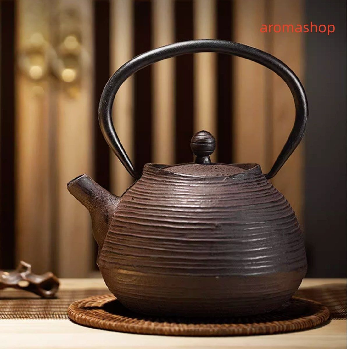 鉄瓶 砂鉄 鉄器 鉄製 茶道具 やかん 和食器 大容量 800ml 直火 IH対応 おまけ4点セット