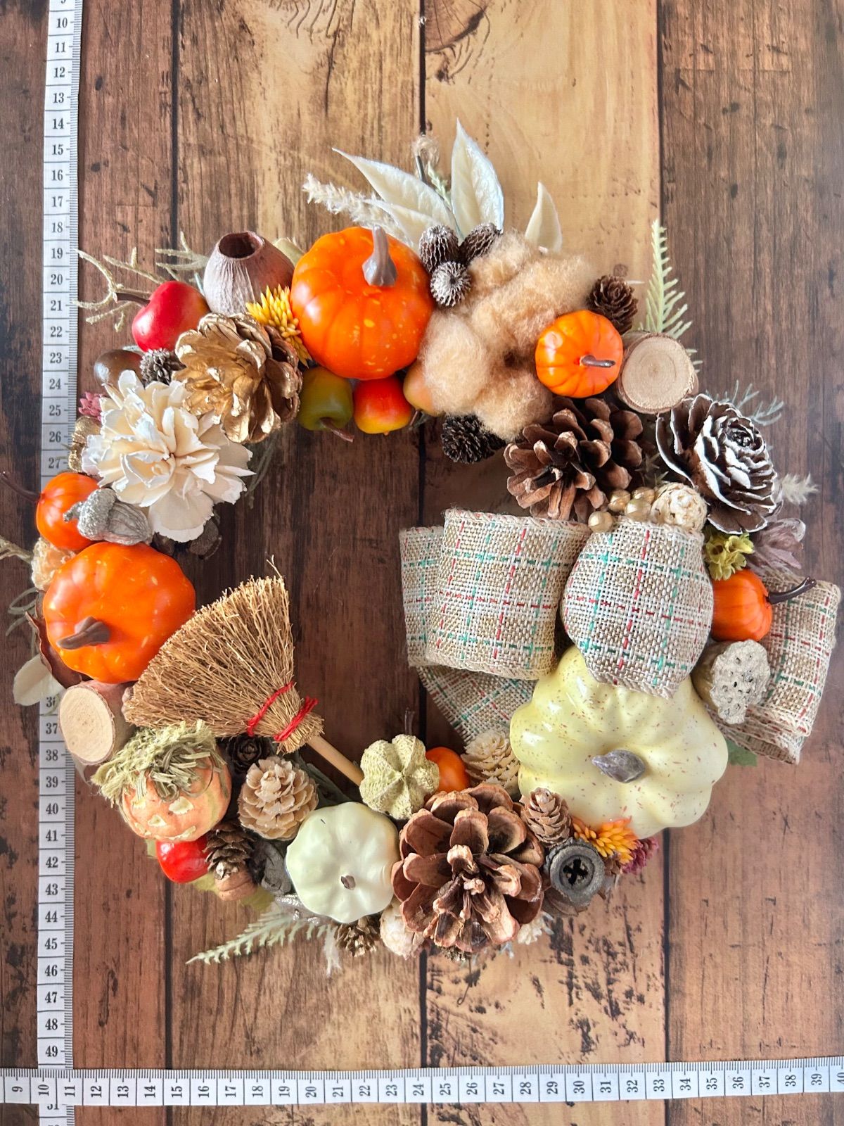 ハロウィンリース　ナチュラル　オーナメント　カボチャ　ハンドメイド　インテリア ハロウィンリース ナチュラル オーナメント カボチャ