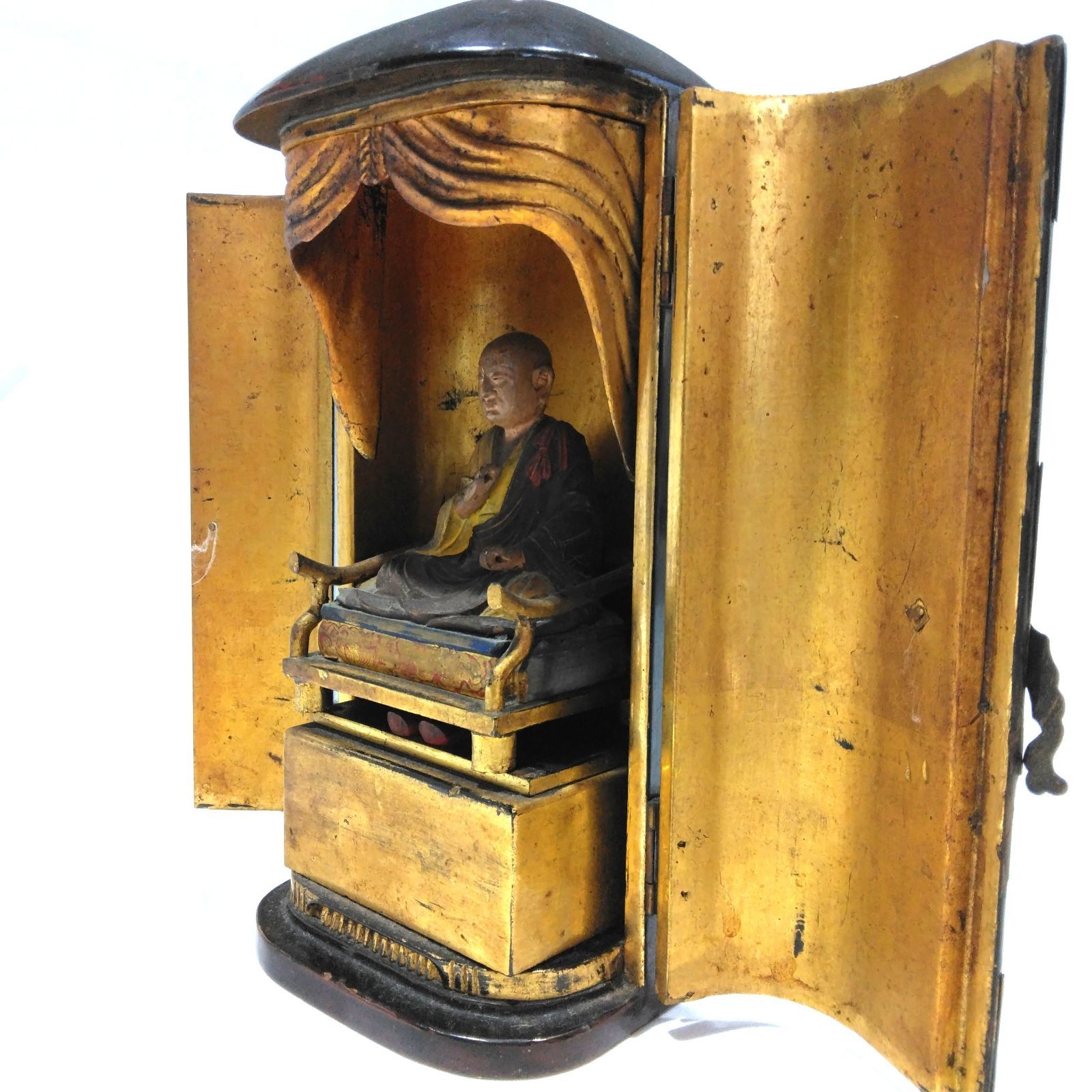 厨子入り 弘法大師像 仏像 木彫 彩色 仏具 A456 楽天市場】木彫り 仏像