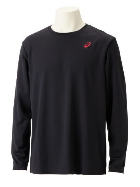 asics アシックス ES DRY ONEPOINT LS SHIRT パフォーマンスブラックXクラシックレッド XL 2031E018 2 | スポーツ メンズ XL ブラック 黒 レッド 赤 服 衣類 衣料品ウェア ウエア フィットネスウェア シャツ