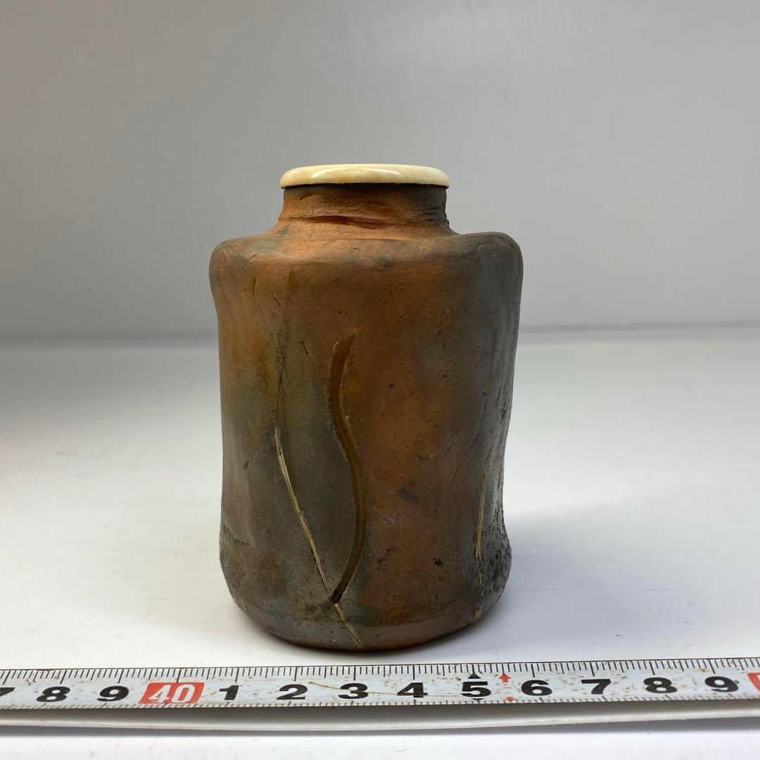 朝造 出来良 備前茶入 共箱 直径約6㎝ 東里6-0815 2F