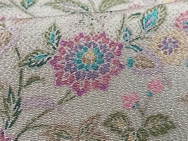 西武百貨店扱い　上質な小紋袷着物　名物裂更紗花文　鬼しぼ縮緬 西武百貨店扱い 上質な小紋袷着物 名物裂更紗花文 鬼しぼ縮緬