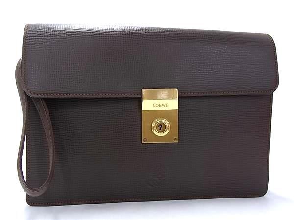 【LOEWE】オールドロエベ　クラッチバッグ　スエード　アナグラム型押し LOEWE】オールドロエベ クラッチバッグ スエード アナグラム型