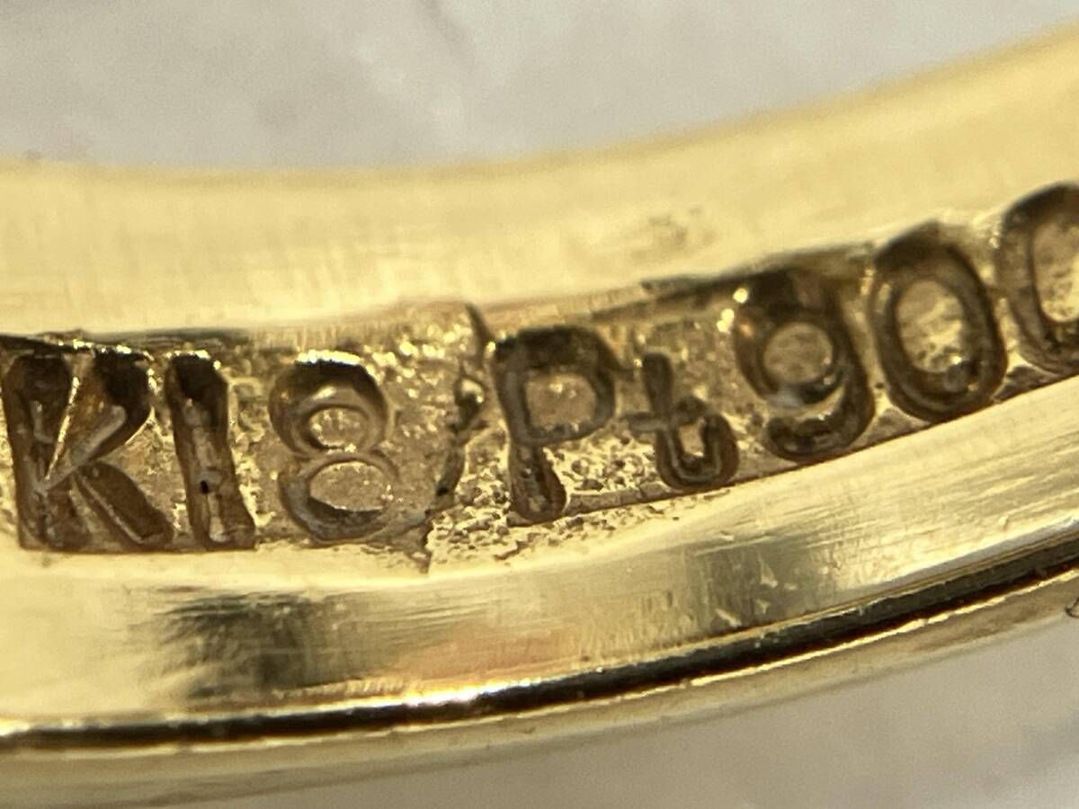 K18 Pt900 #13 5.0g CS0.17ct デザインリング コンビ - メルカリ