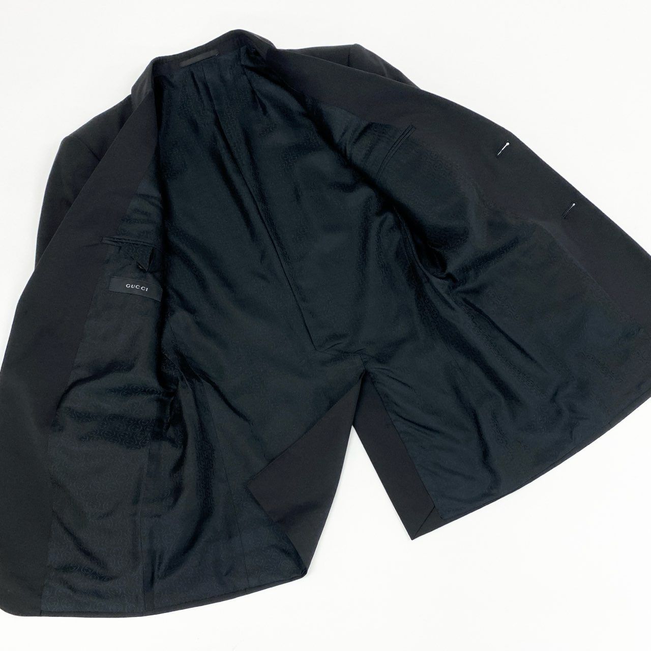 GUCCI ブラックスーツ サイズ46 40a24 《美品》 GUCCI グッチ インターロッキングG フォーマル スーツ