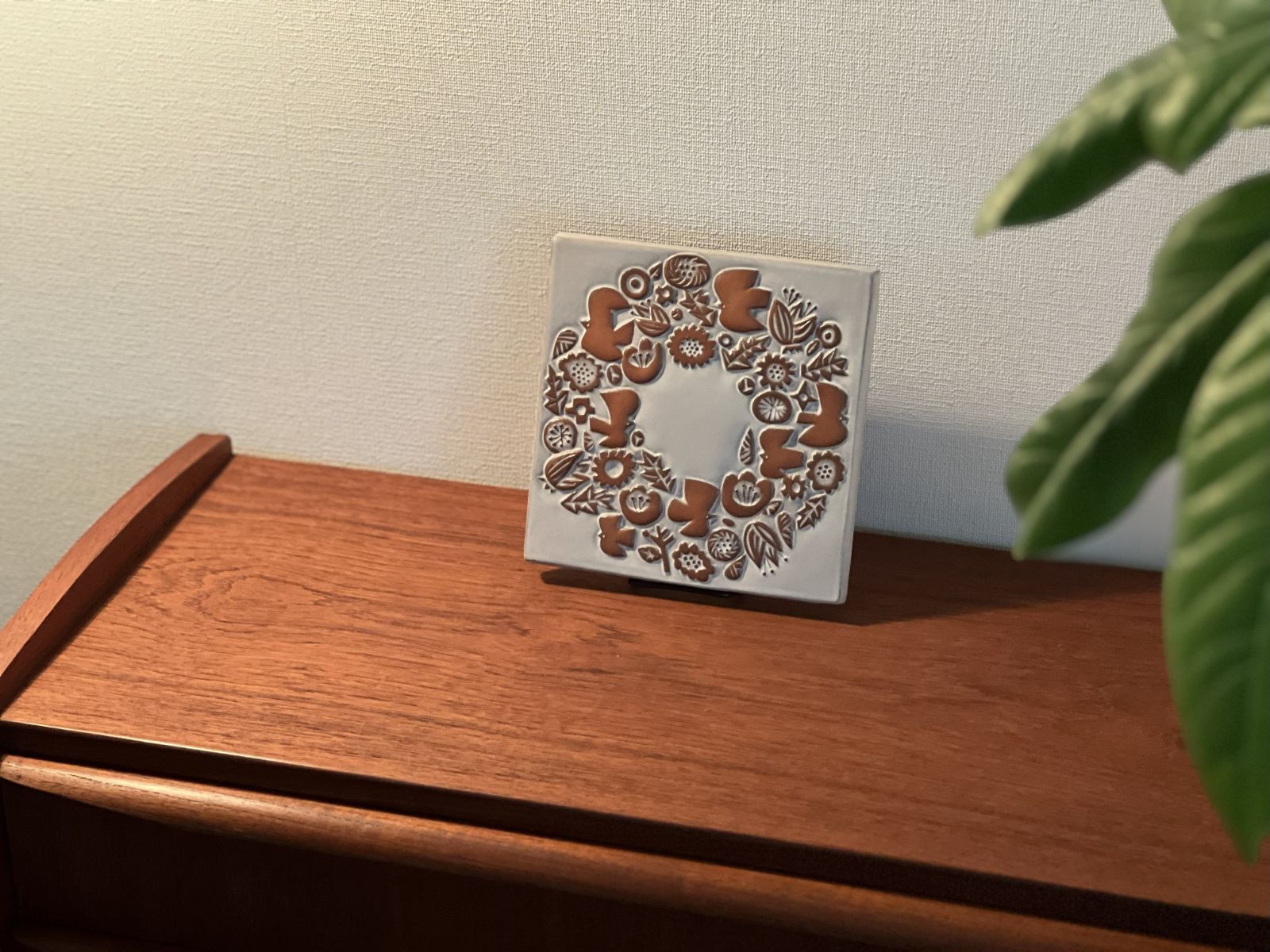 BIRDS WORDS セラミック プレート wreath ユーズド