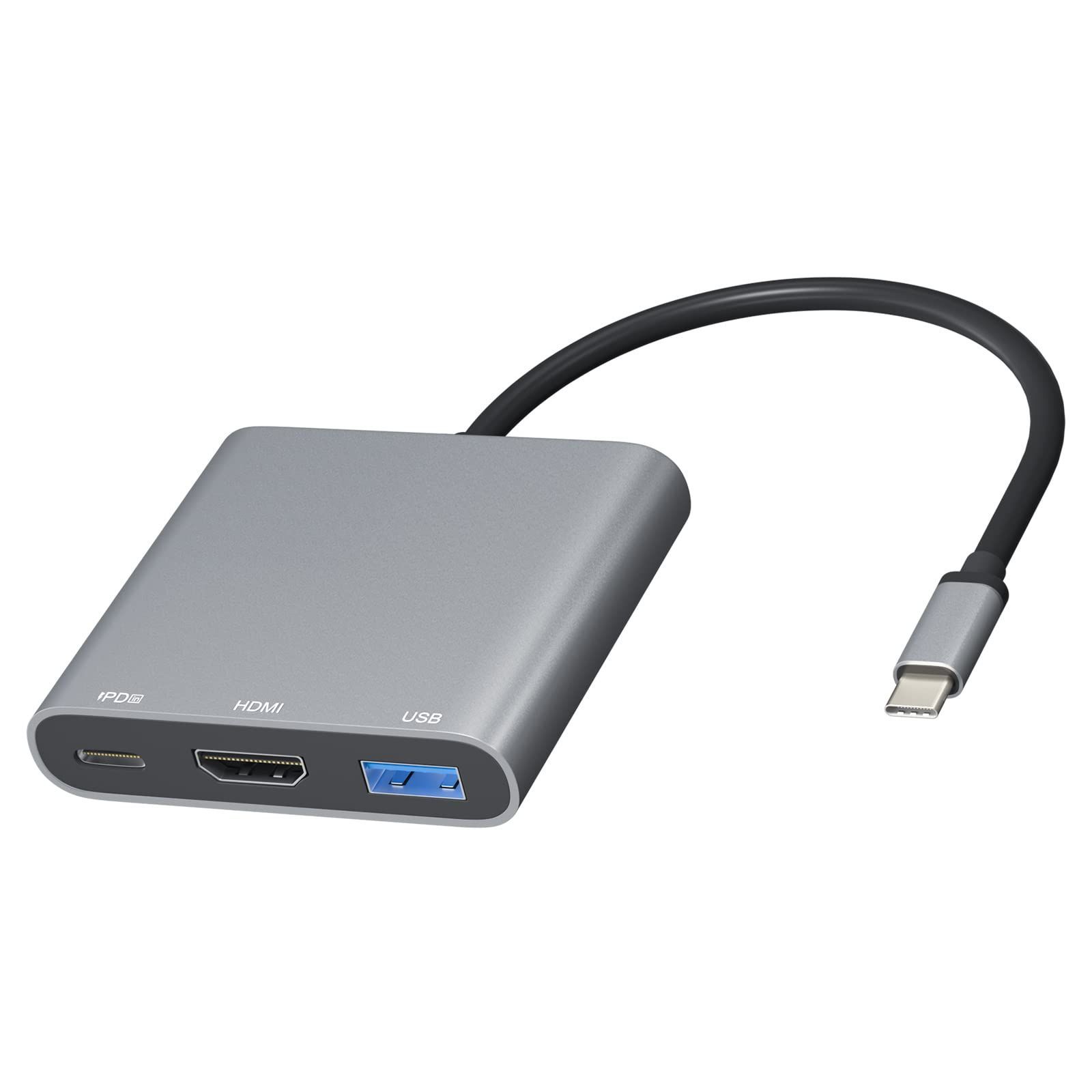 HDMI デジタルAVマルチポート変換アダプタ usb c HDMI to HDMI C 4K出力 + USB USB 3.0 + Type Type  C高速PD充電、MatebookMacBook ProMacBook AiriPad 3in1、DAPOKJ - メルカリ