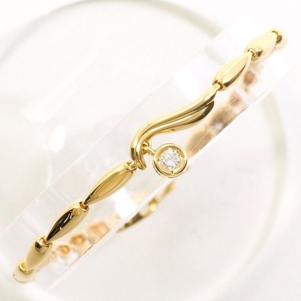 K18YG ブレスレット bracelet ダイヤ 0.07 カード鑑別書 総重量約6.3g 約18cm