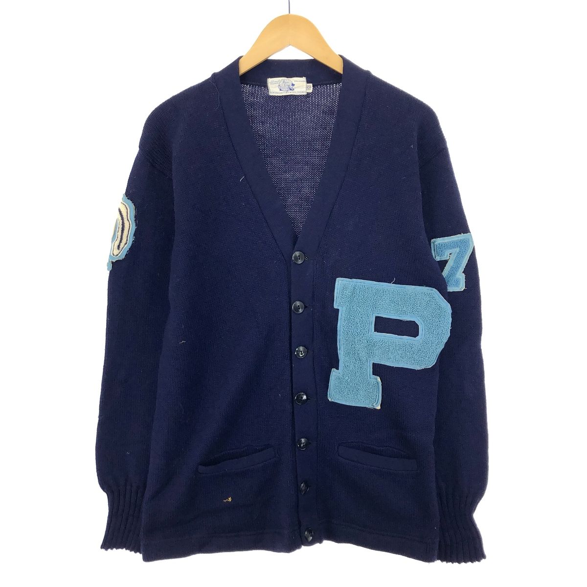 古着 70年代 NEW ERA KNITTING MILLS CHICAGO ウールレタードニット 