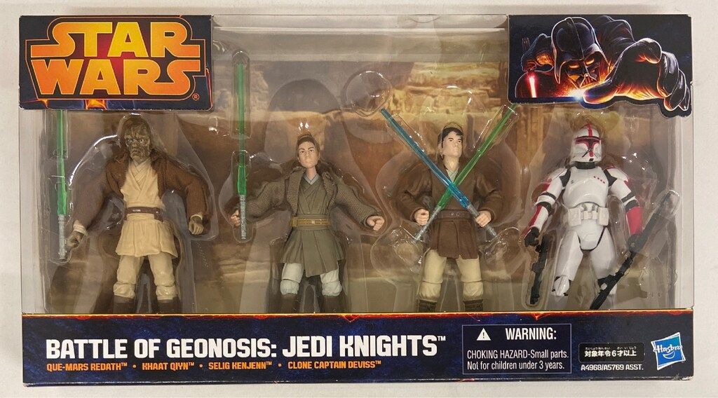 HASBRO BATTLE OF GEONOSIS / JEDI KNIGHTS QUE MARS REDATH / KHAAT QIYN / SELIG KENJENN / CLONE 3.5インチ