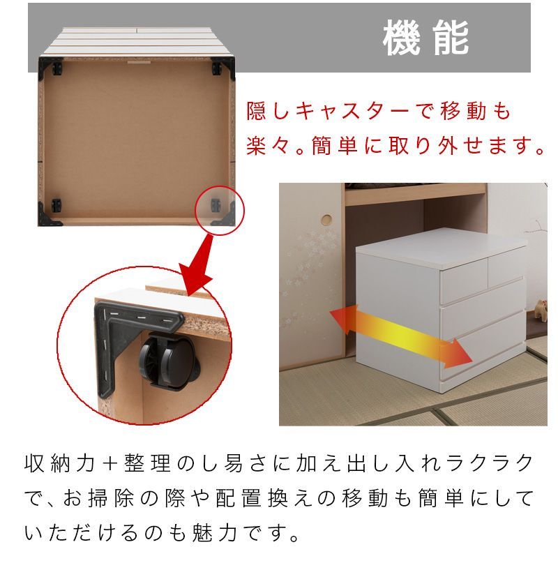 ANS1008583 押入れタンス 幅75 奥行65 3段 ホワイト 木製 完成品 日本